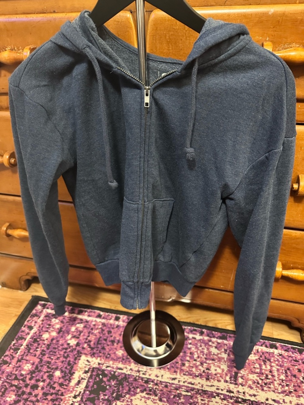 SO Navy Full-Zip Hoodie with Printed Logo